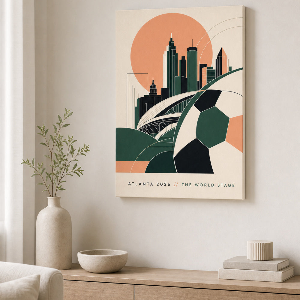 Atlanta 2026 World Stage Soccer Canvas Wall Art sku 12x18