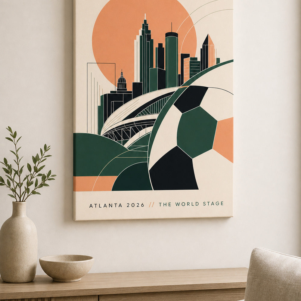 Atlanta 2026 World Stage Soccer Canvas Wall Art sku 18x24