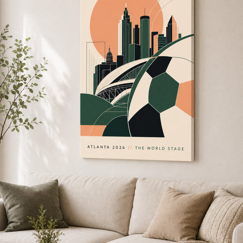 Atlanta 2026 World Stage Soccer Canvas Wall Art wall living