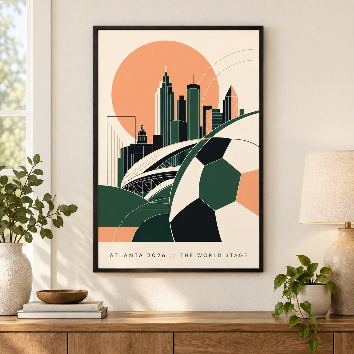 Atlanta 2026 Soccer Canvas Wall Art | black_independent_close