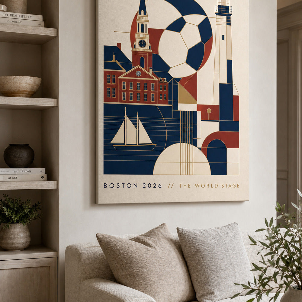 Boston 2026 World Stage Soccer Canvas Wall Art sku 24x36