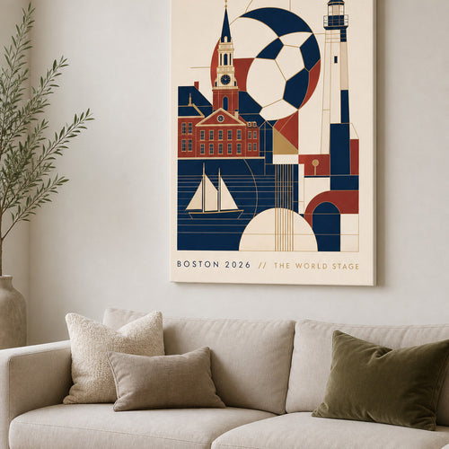 Boston 2026 World Stage Soccer Canvas Wall Art wall living