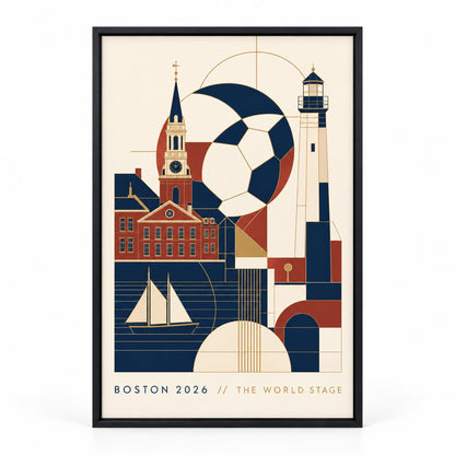 Boston 2026 Soccer Canvas Painting for Game Room Decor | black_sku