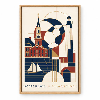 Boston 2026 Soccer Canvas Painting for Game Room Decor | brown_sku