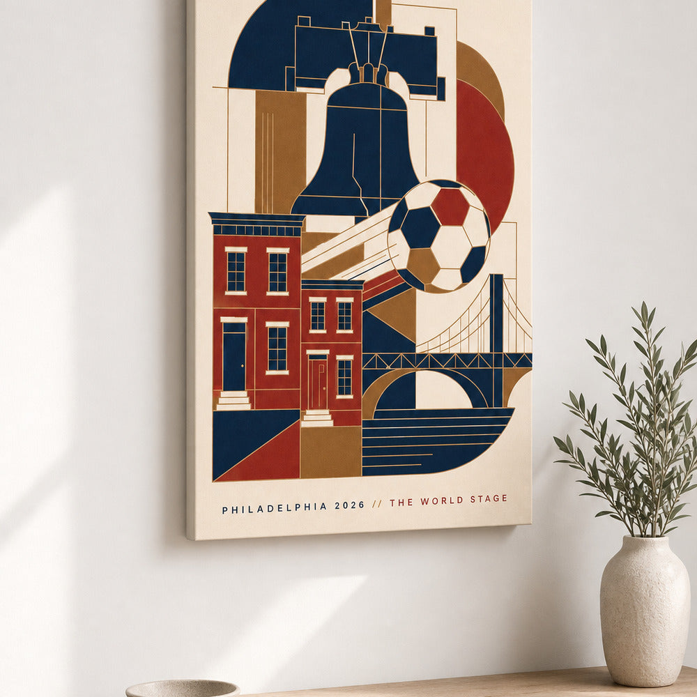 Philadelphia 2026 World Stage Soccer Canvas Wall Art sku 18x24