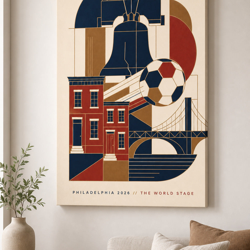 Philadelphia 2026 World Stage Soccer Canvas Wall Art sku 24x36