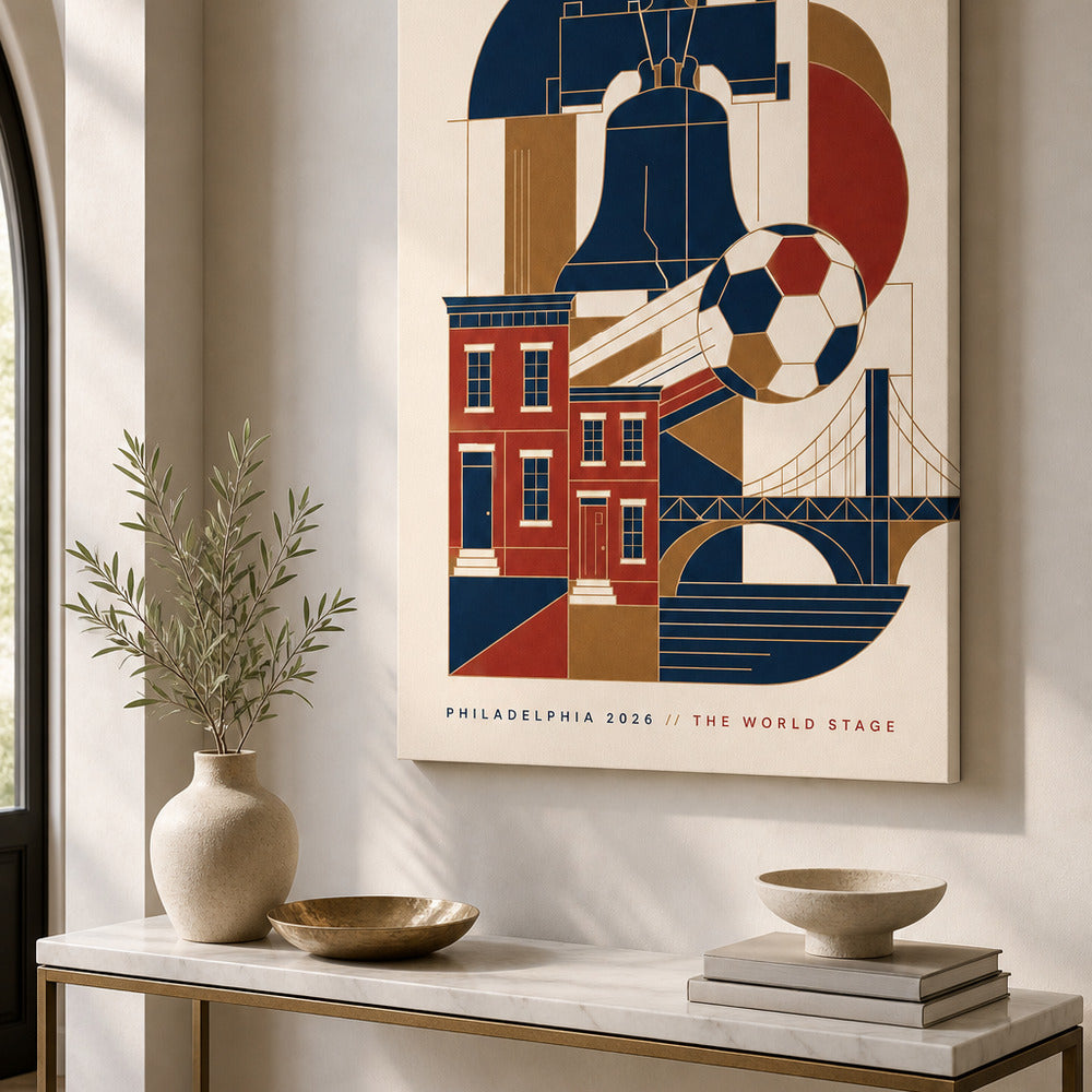 Philadelphia 2026 World Stage Soccer Canvas Wall Art wall entry