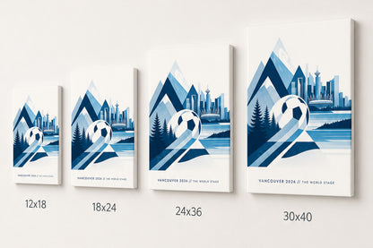 Vancouver 2026 World Stage Soccer Canvas Wall Art size comparison
