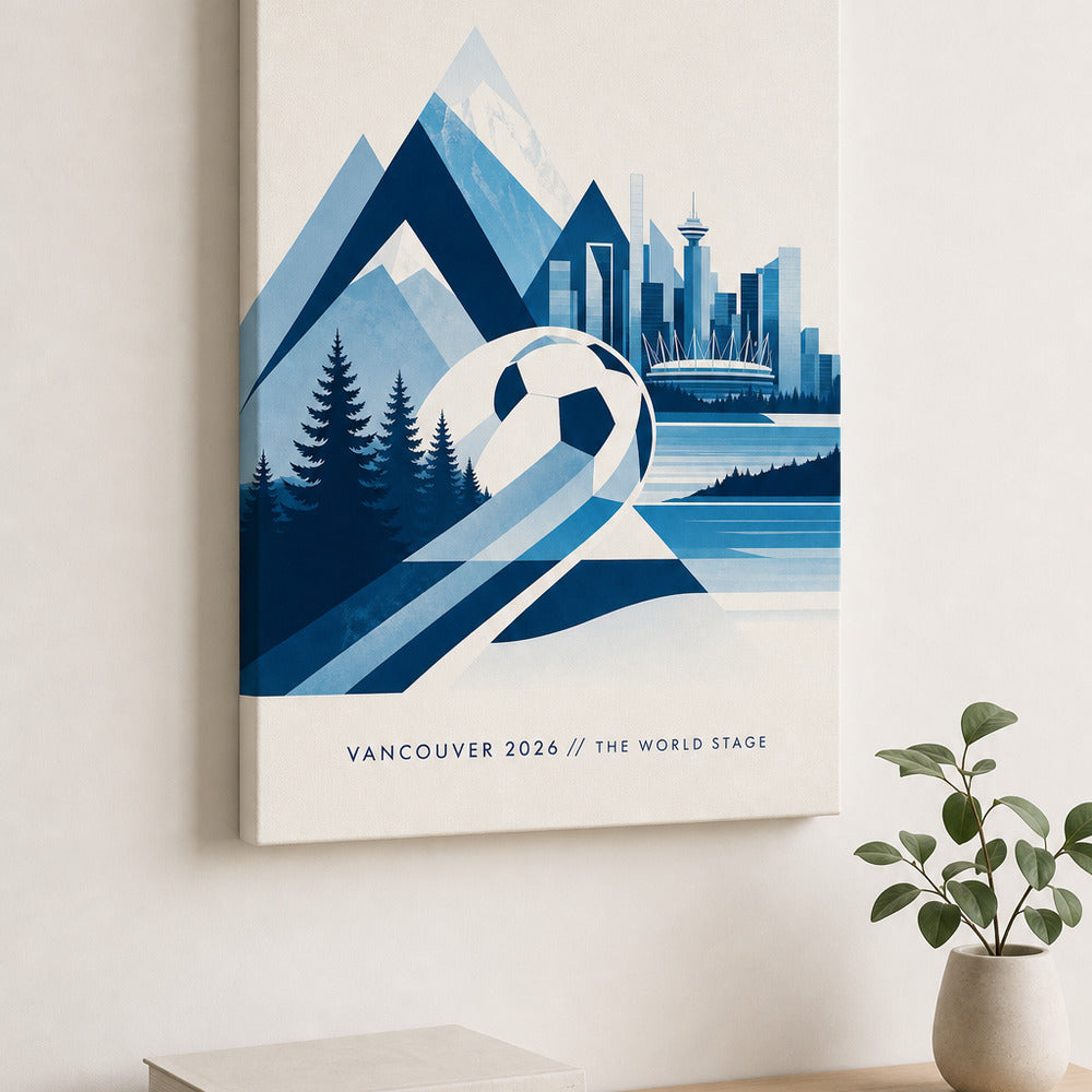 Vancouver 2026 World Stage Soccer Canvas Wall Art sku 12x18