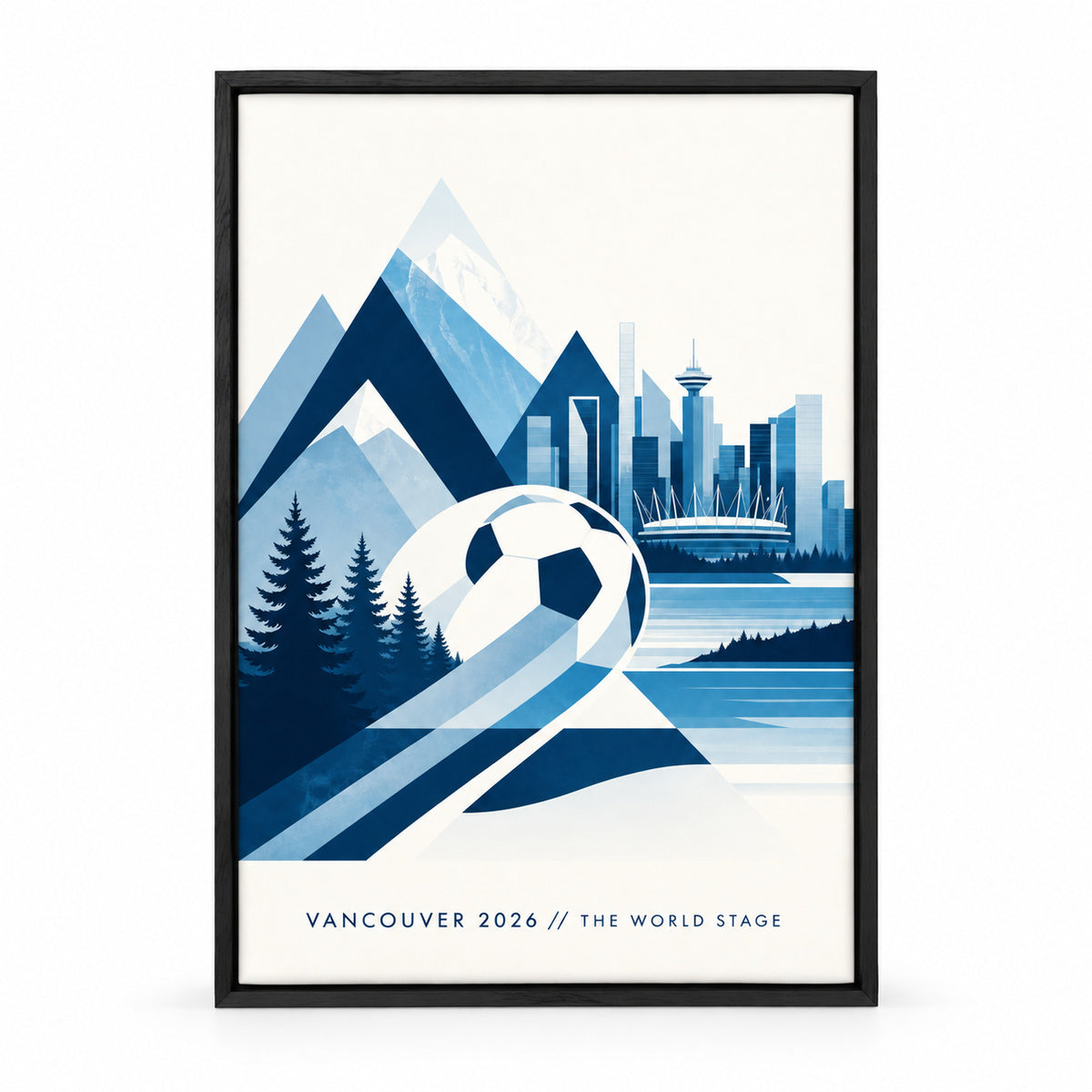 Vancouver 2026 Soccer Canvas Painting for Game Room Decor | black_sku
