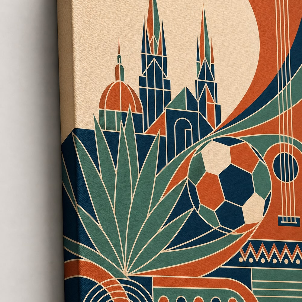 Guadalajara 2026 World Stage Soccer Canvas Wall Art detail