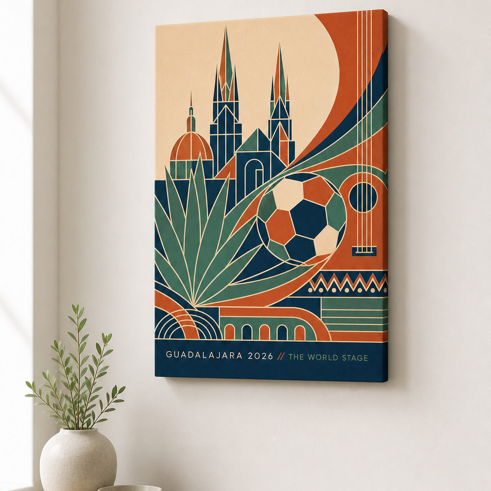 Guadalajara 2026 World Stage Soccer Canvas Wall Art sku 12x18