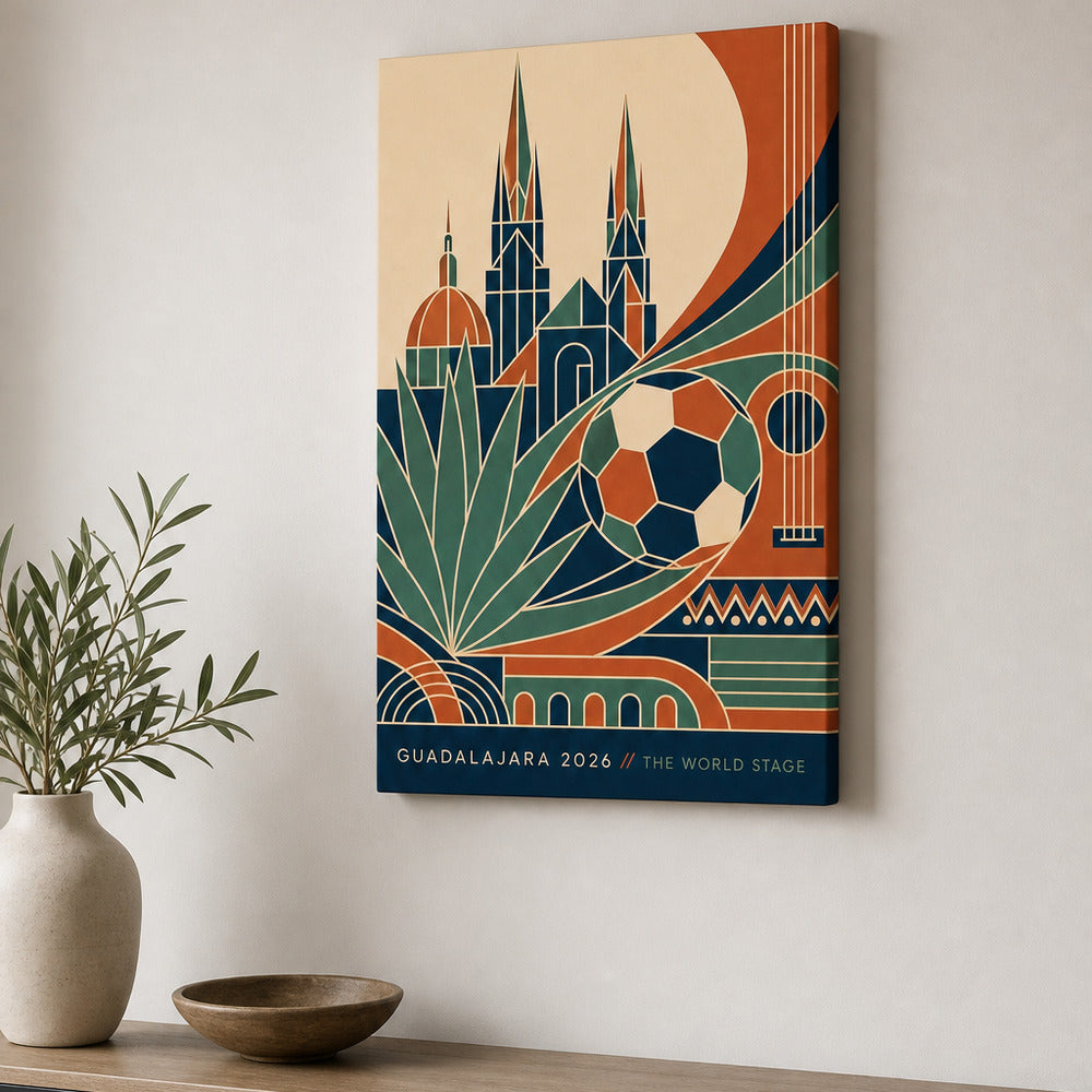 Guadalajara 2026 World Stage Soccer Canvas Wall Art sku 18x24