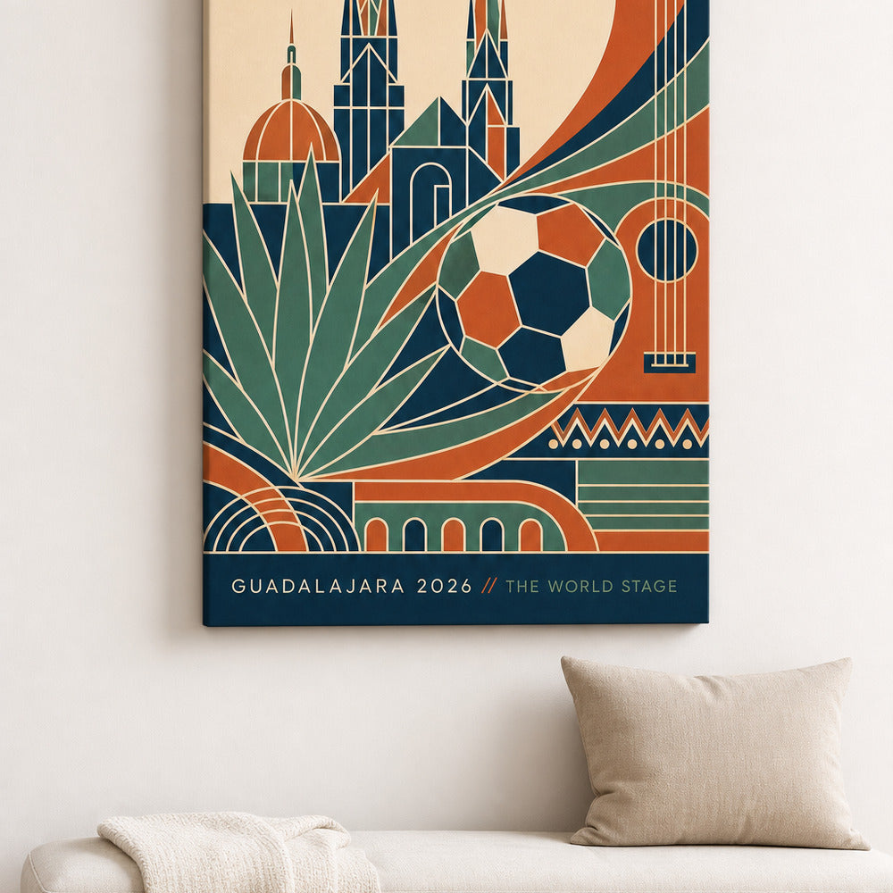Guadalajara 2026 World Stage Soccer Canvas Wall Art sku 24x36