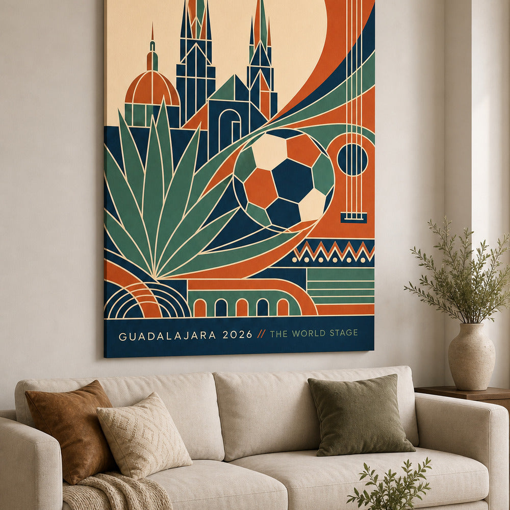 Guadalajara 2026 World Stage Soccer Canvas Wall Art sku 30x40