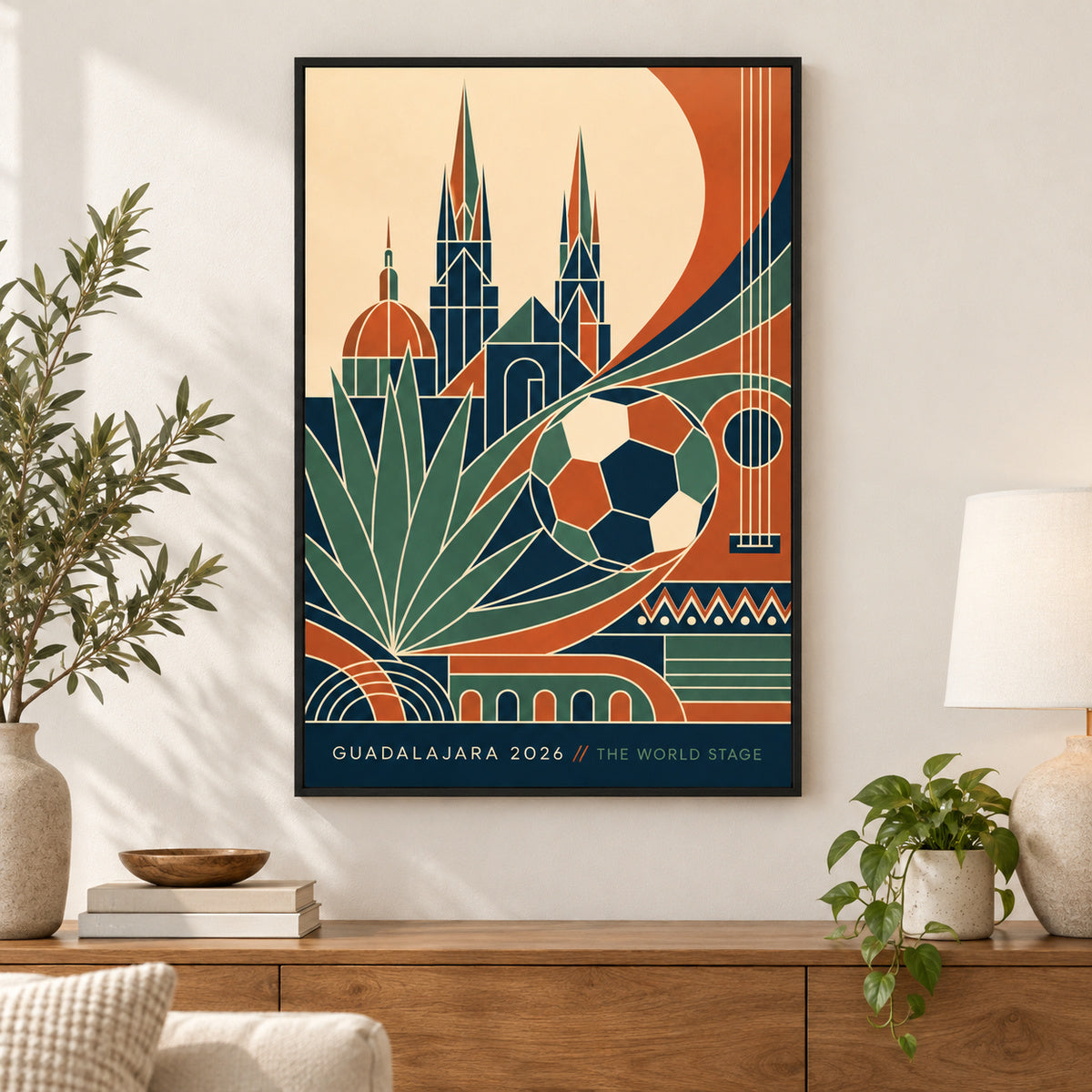 Guadalajara 2026 Soccer Canvas Painting for Game Room Decor | black_independent_close