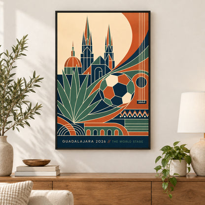 Guadalajara 2026 Soccer Canvas Painting for Game Room Decor | black_independent_close
