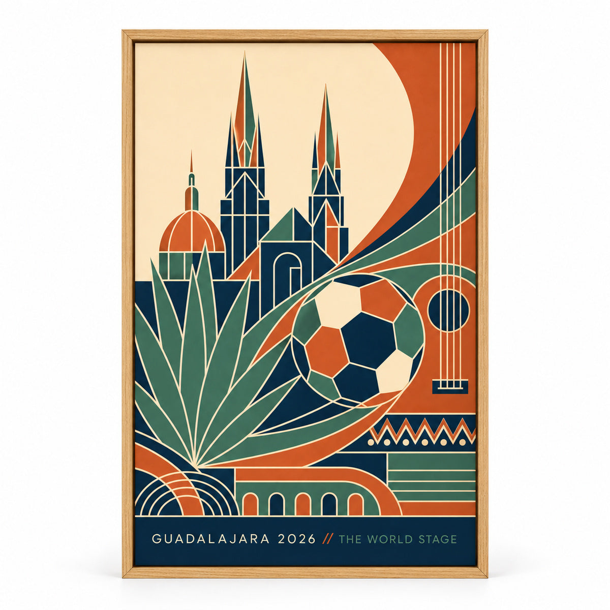Guadalajara 2026 Soccer Canvas Painting for Game Room Decor | brown_sku