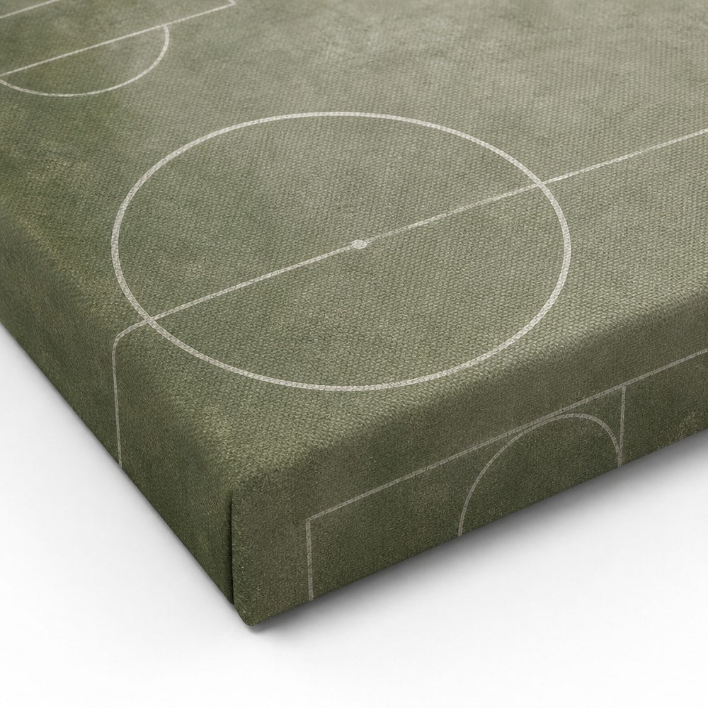 Morandi Green Pitch Geometry Canvas Wall Art canvas texture detail