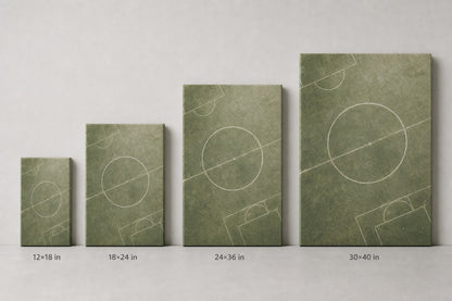Morandi Green Pitch Geometry Canvas Wall Art canvas size comparison