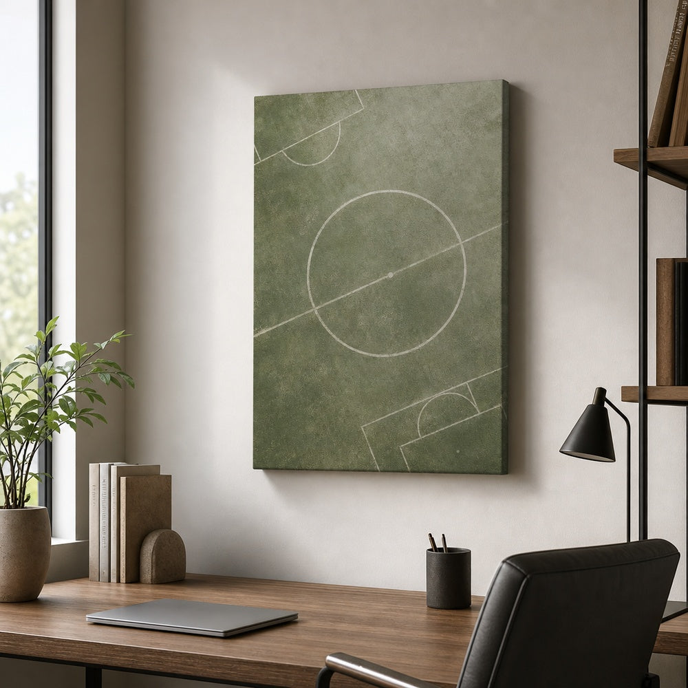 Morandi Green Pitch Geometry Canvas Wall Art 18×24 inch wrapped canvas wall mockup