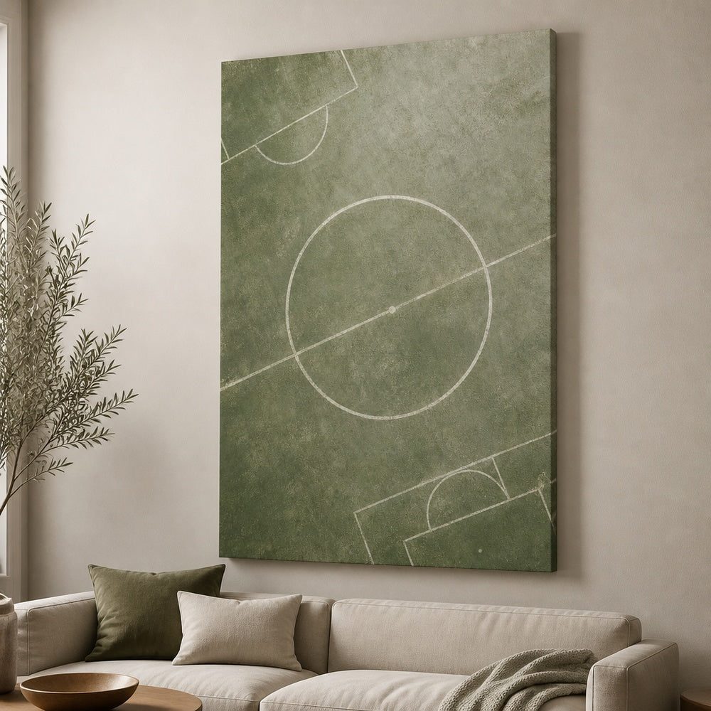 Morandi Green Pitch Geometry Canvas Wall Art 24×36 inch wrapped canvas wall mockup