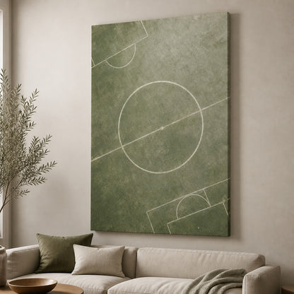 Morandi Green Pitch Geometry Canvas Wall Art 24×36 inch wrapped canvas wall mockup