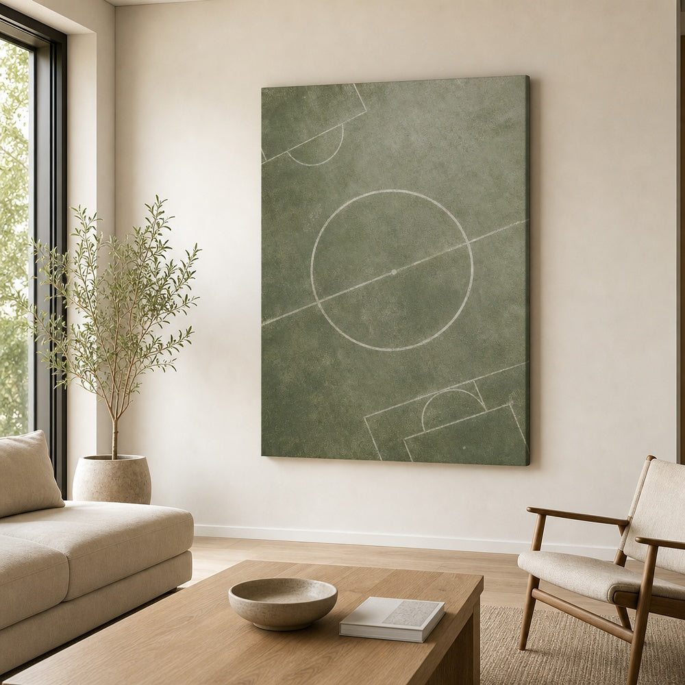 Morandi Green Pitch Geometry Canvas Wall Art 30×40 inch wrapped canvas wall mockup