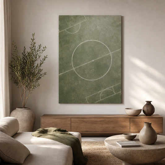 Morandi Green Pitch Geometry Canvas Wall Art modern wall mockup