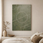 Morandi Green Pitch Geometry Canvas Wall Art alternate room wall mockup