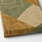 Ochre Sage Pitch Geometry Canvas Wall Art canvas texture detail