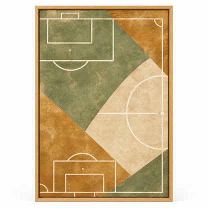 Ochre Sage Pitch Geometry Modern Canvas Painting Wall Decor | brown_sku