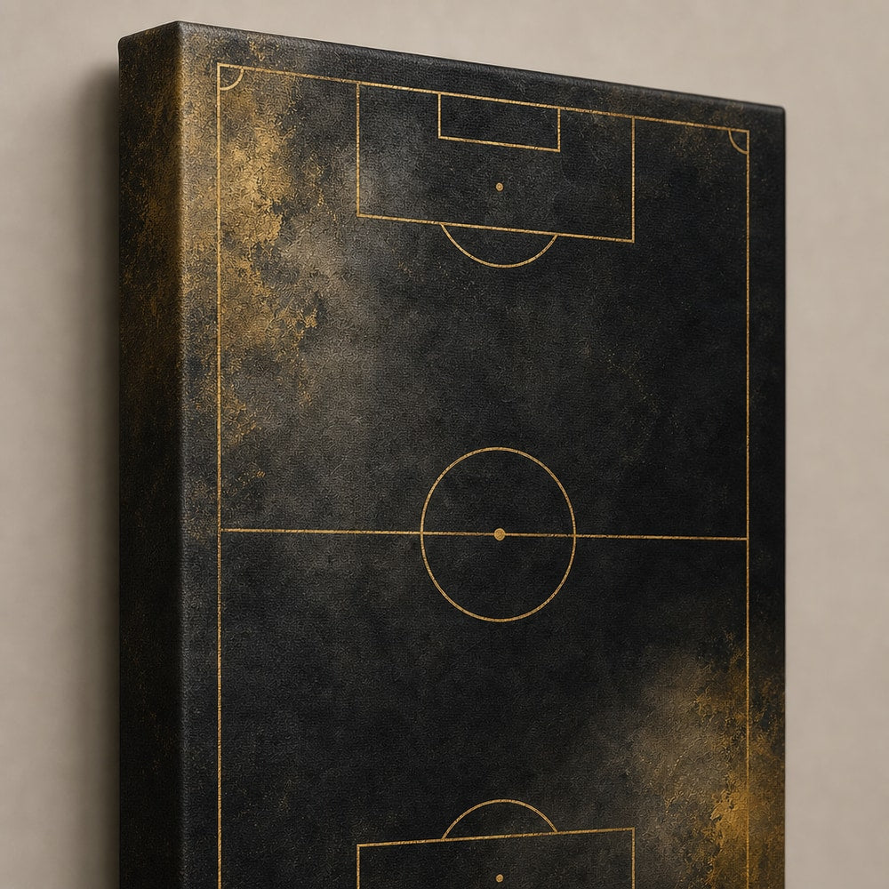 Black Gold Pitch Geometry Canvas Wall Art canvas texture detail