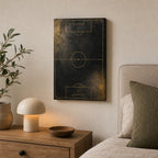 Black Gold Pitch Geometry Canvas Wall Art 12×18 inch thin wrapped canvas wall mockup