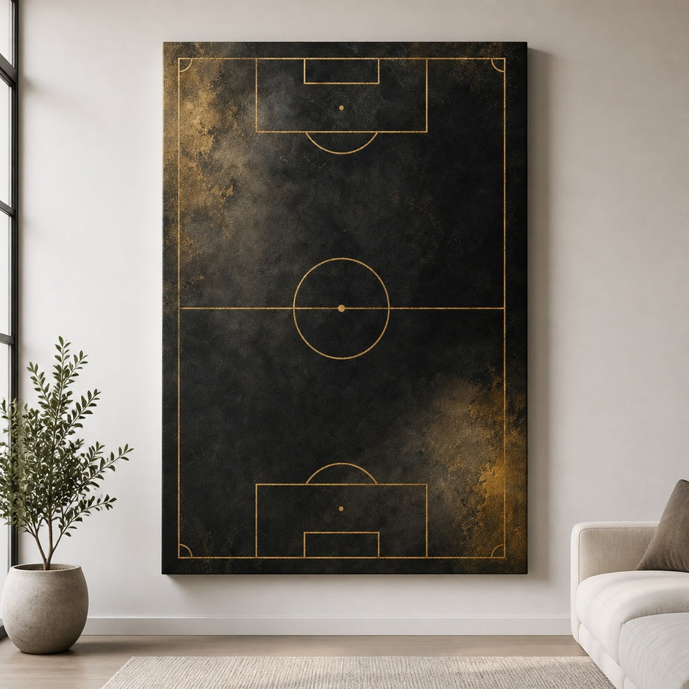 Black Gold Pitch Geometry Canvas Wall Art 30×40 inch wrapped canvas wall mockup