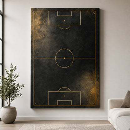 Black Gold Pitch Geometry Canvas Wall Art 30×40 inch wrapped canvas wall mockup