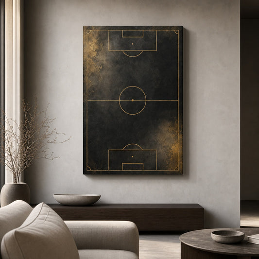 Black Gold Pitch Geometry Canvas Wall Art modern wall mockup
