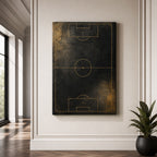 Black Gold Pitch Geometry Canvas Wall Art alternate room wall mockup