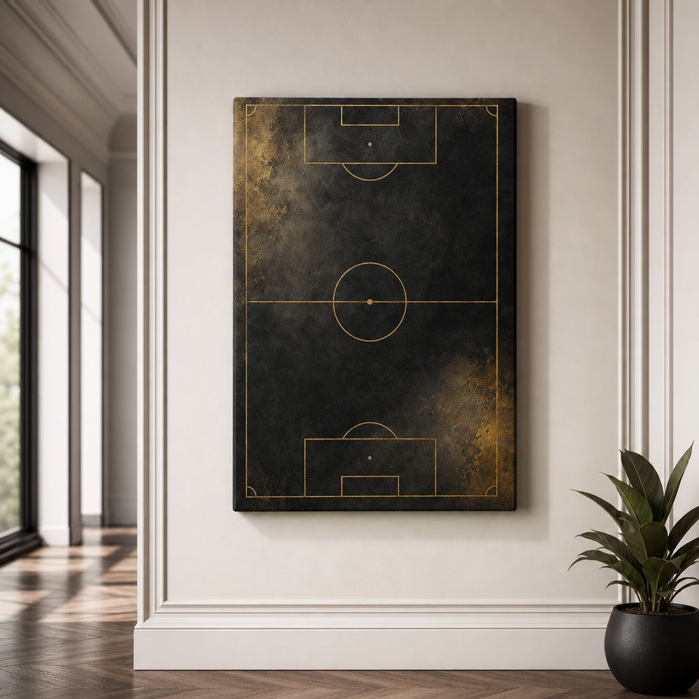 Black Gold Pitch Geometry Canvas Wall Art alternate room wall mockup