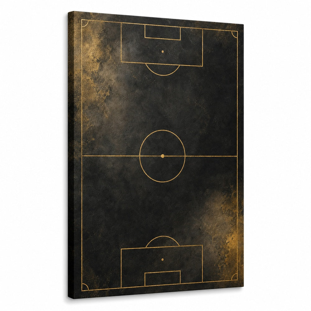 Black Gold Pitch Geometry Canvas Wall Art white background left perspective wrapped canvas main image