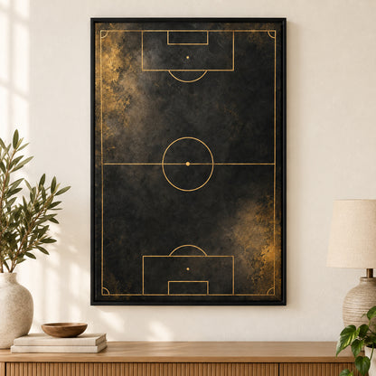 Black Gold Pitch Geometry Modern Canvas Painting Wall Decor | black_independent_close