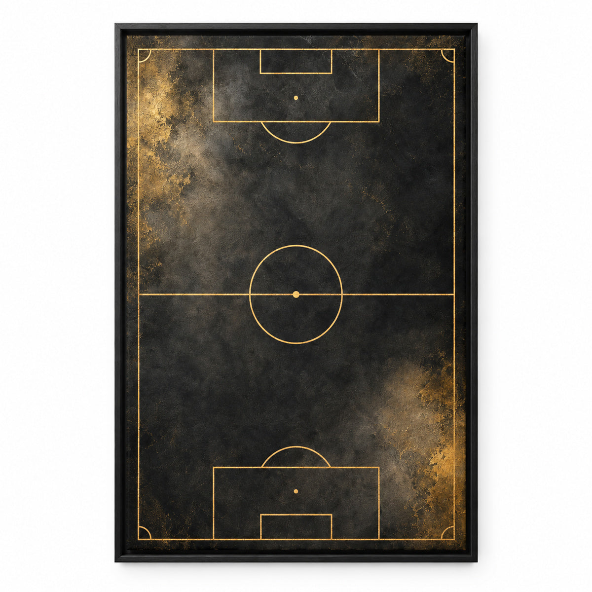 Black Gold Pitch Geometry Modern Canvas Painting Wall Decor | black_sku