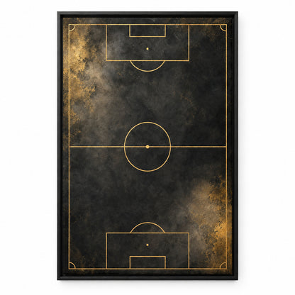 Black Gold Pitch Geometry Modern Canvas Painting Wall Decor | black_sku