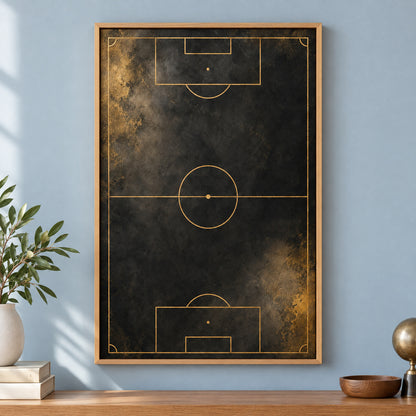 Black Gold Pitch Geometry Modern Canvas Painting Wall Decor | brown_independent_close