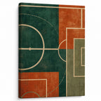 Teal Clay Pitch Geometry Canvas Wall Art white background left perspective wrapped canvas main image