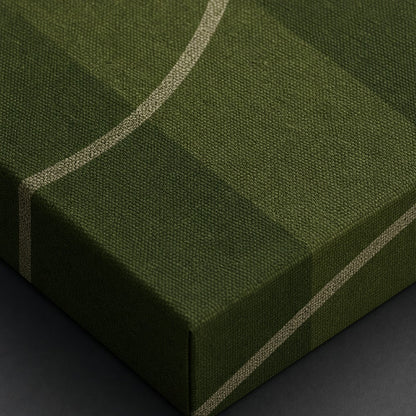 Deep Olive Pitch Geometry Canvas Wall Art canvas texture detail