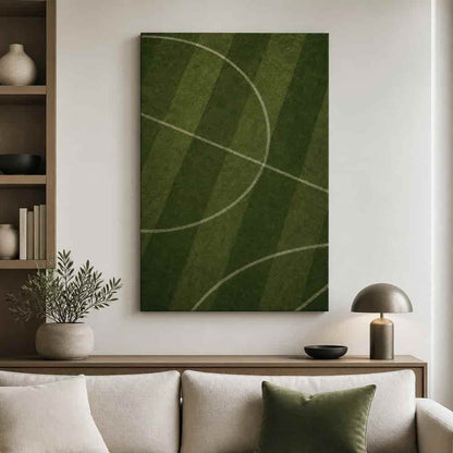 Deep Olive Pitch Geometry Canvas Wall Art 24×36 inch wrapped canvas wall mockup