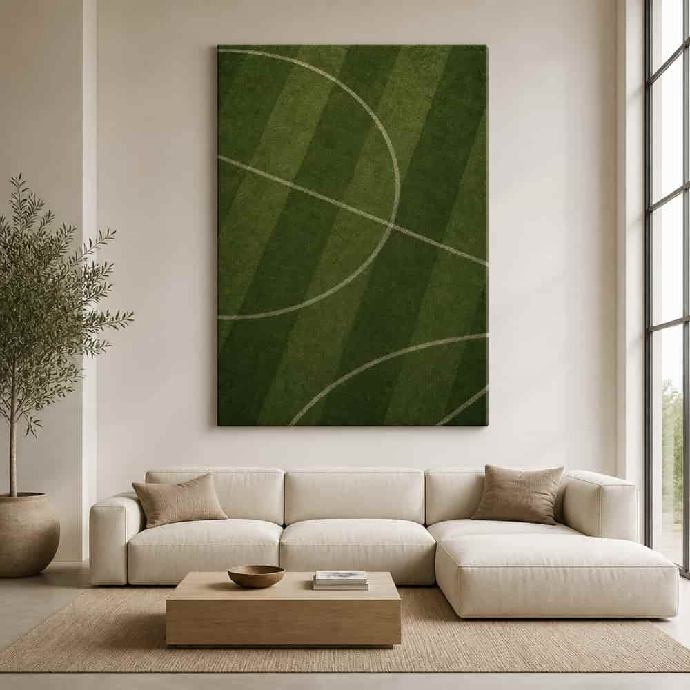 Deep Olive Pitch Geometry Canvas Wall Art 30×40 inch wrapped canvas wall mockup