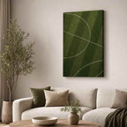 Deep Olive Pitch Geometry Canvas Wall Art modern wall mockup