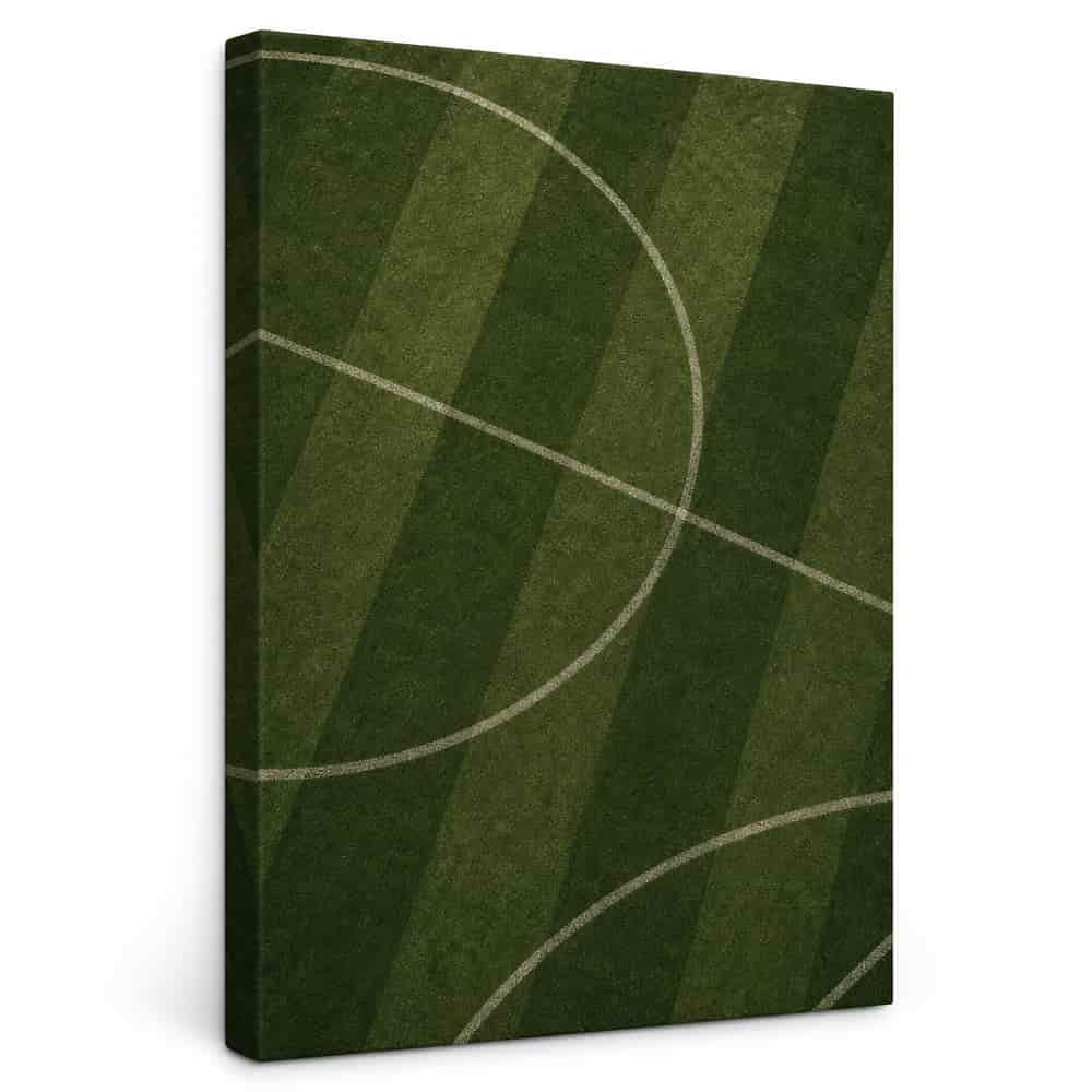 Deep Olive Pitch Geometry Canvas Wall Art white background left perspective wrapped canvas main image